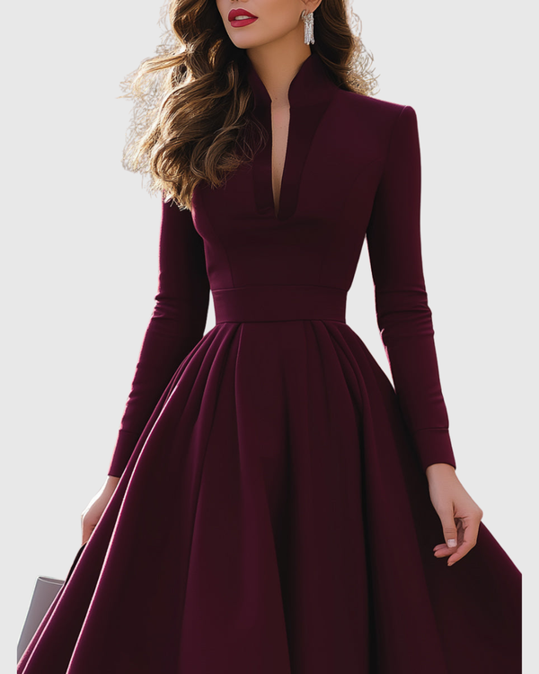 Celia™ | Vestido midi escote V sofisticado