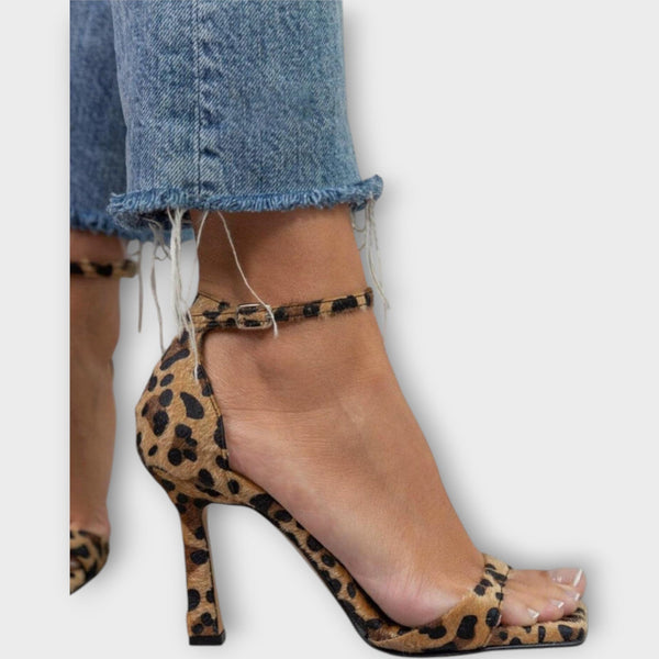 Adéla Elegante Tacones Altos Patrón Animal Noche