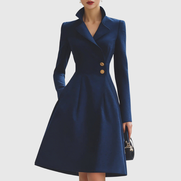 Leonor™ | Vestido abrigo azul marino